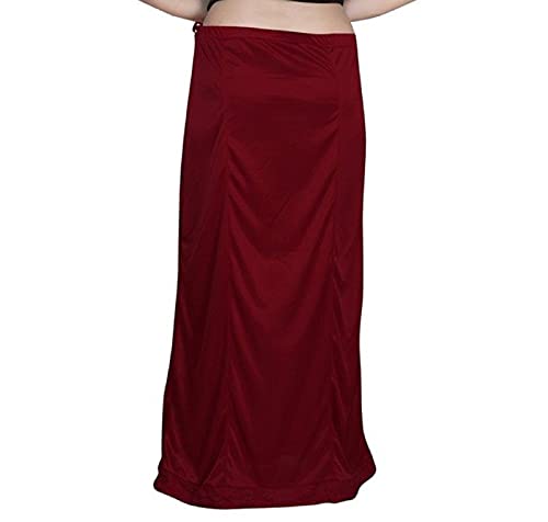 CRAFTSTRIBE Women Innerwear Saree Petticoat Satin Inskirt Underskirt Skirt Saree Innerwear Wine