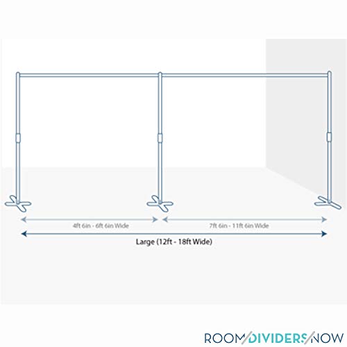 Room/Dividers/Now End2End Divider Stand - Large - 12ft to 18ft Wide, Black | Freestanding Room Divider for Room Separation | Portable Curtain Stand | Room Divider Kit