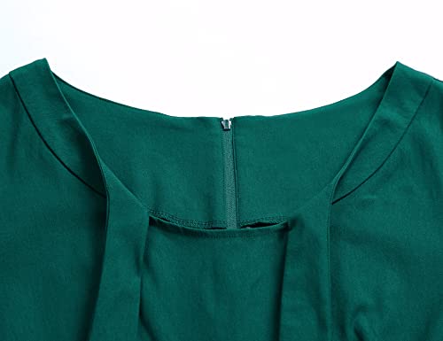 Muxxn Women's Button Up Sleeve Waist Date Casual Dress Dark Green XLarge