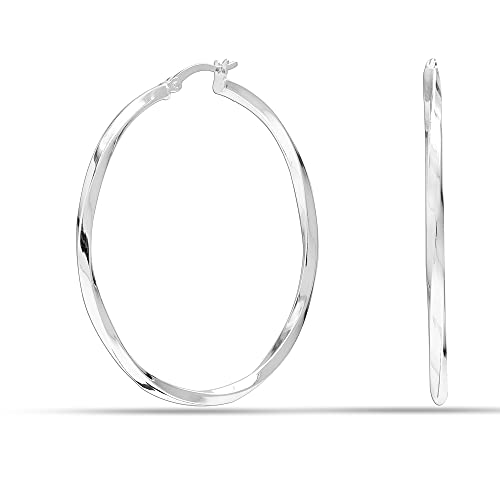 Charmsy 925 Sterling Silver Hoops Earring High Earrings for Women 50 Mm