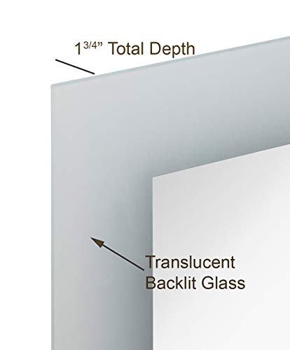 Hamilton Hills 24" x 32" Contemporary Backlit Polished Rubber  Glass Rectangular Mirror