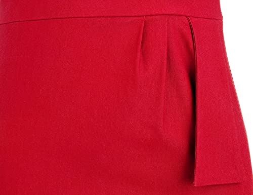 Muxxn Summer Casual Dresses for Women Stretchy Dress With Sleeves Red Small