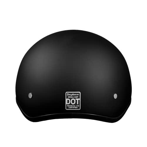 Daytona Helmets Motorcycle Half Helmet Skull Cap Dull Black W/visor 100% Dot Approved