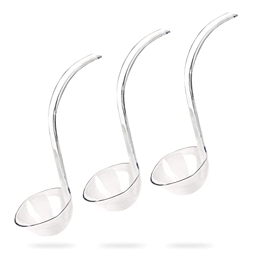 Premium Quality Plastic Punch Serving Ladle - 5 oz Clear Hard Acrylic Ladle 3 Pack by Upper Midland Products