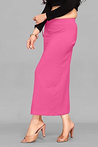 CRAFTSTRIBE Saree Shapewear Petticoat for Women, Viscose Lycra Shape Wear Dress with Adjustable Drawstring Waist Baby Pink