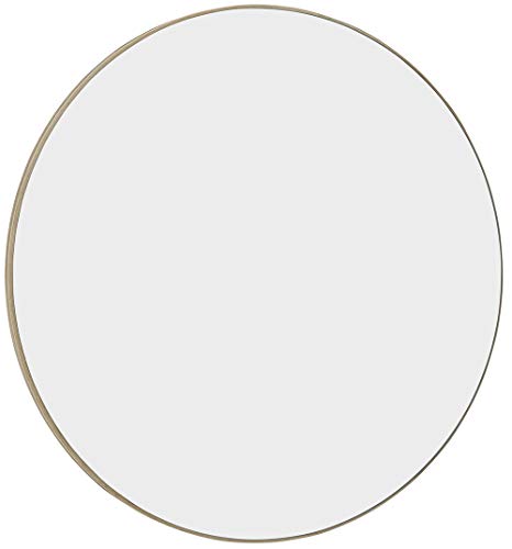 Hamilton Hills 24" Round Contemporary Natural Brushed Stainless Mirror Natural
