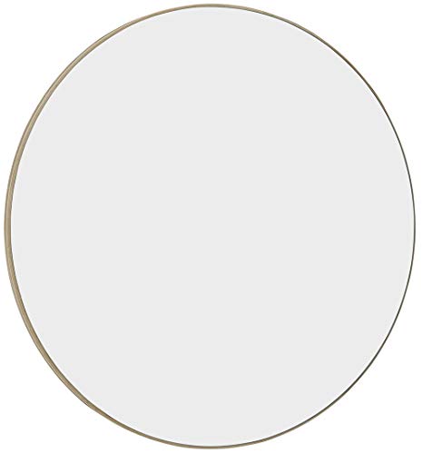 Hamilton Hills 24 inch Round Contemporary Natural Brushed Stainless Mirror Natural