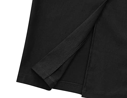 MUXXN Knee Length Dresses for Women Bodycon Vintage Style 3/4 Sleeves Sheath Pencil Wedding Evening Dress Black L