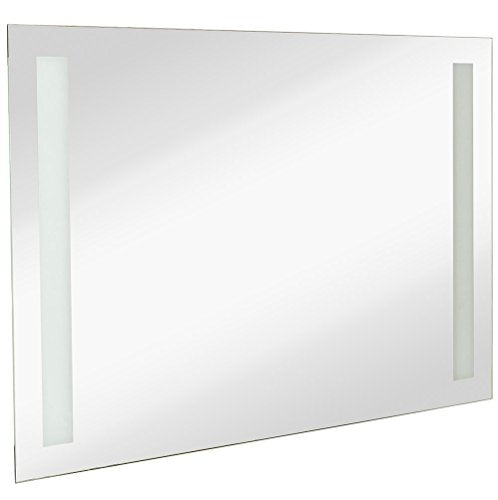 Hamilton Hills 42x28 Inch Frameless Glass Mirror Contemporary Silver Edge