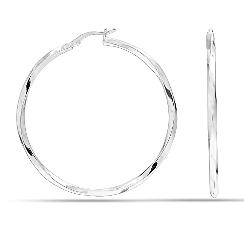 Charmsy 925 Sterling Silver Hoops Earring High Earrings for Women 50 Mm