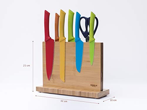 Magnetic Knife Block without Knives - Pre-Assembled Double Sided Knife Storage - Magnetic Kitchen Knife Holder Great as a Steak Knife Block Universal for Home Kitchen Counter Organization Knife Block