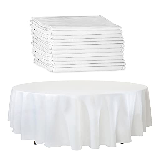 Upper Midland Products 12 Pack White Paper Table Cloths 82 Inch White