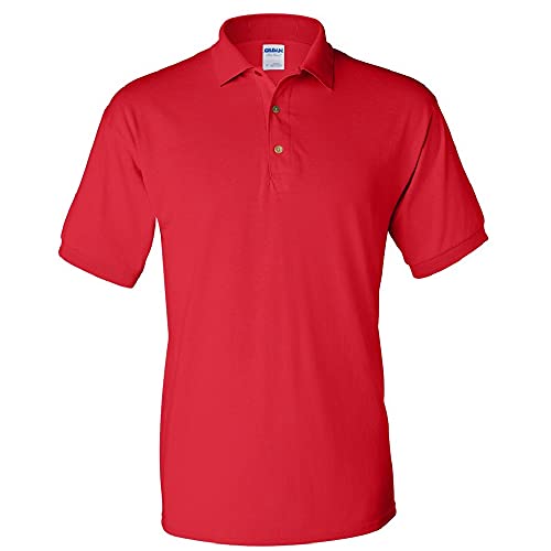 Gildan Adult DryBlend Jersey Short Sleeve Polo Shirt S Red