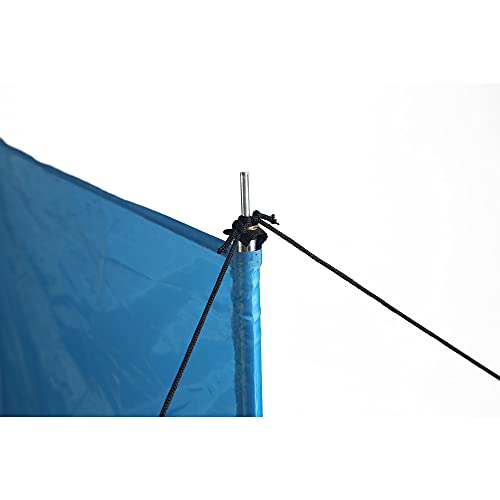 alloutdoor 4 Pole-3 Panel Blue Windbreak for Beach or Camping 400 cm x 135 cm