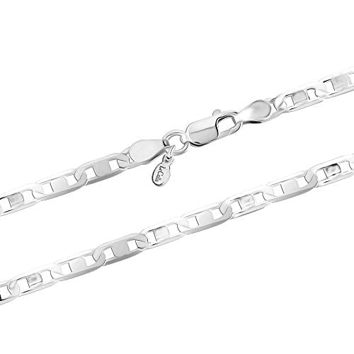 LeCalla Links 925 Sterling Silver Italian Cut Solid Flat 20 Inches