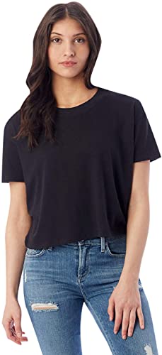 Alternative womens Eco Go-to Headliner Cropped Tee T Shirt, Black X-Small US