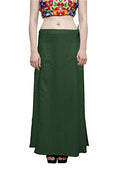 Craftstribe Women Innerwear Saree Petticoat Cotton Inskirt Sari Dark Green