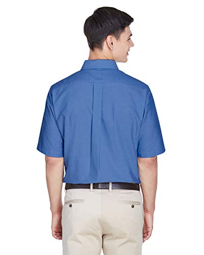 Ultraclub Mens Classic Wrinkle Free Short Sleeve Oxford French Blue Small
