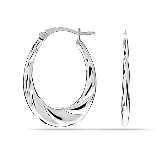 Lecalla Sterling Silver Jewelry Small Light Weight Hoop Earrings for 25mm