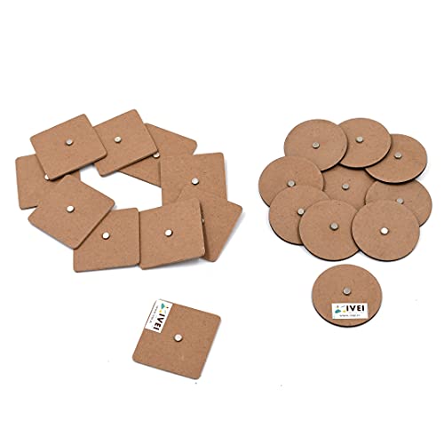 IVEI MDF Wooden Magnets Square Magnets for Painting Craft Board for Resin Art