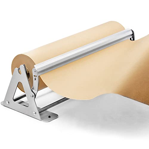 Paper Roll Dispenser and Cutter Wall Mountable 36 Inches Up to 500ft Rolls