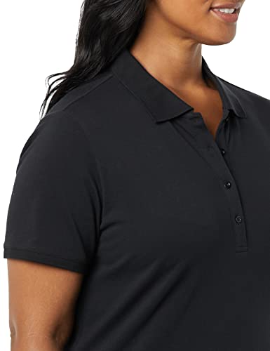Amazon Essentials Women's Short Sleeve Polo Shirt Black X-small