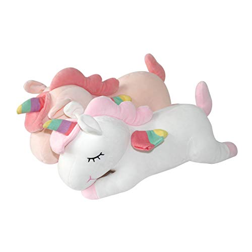 Aixini Unicorn Stuffed Animal Pillow 11.8 Inch Soft White Plushie Rainbow Wings