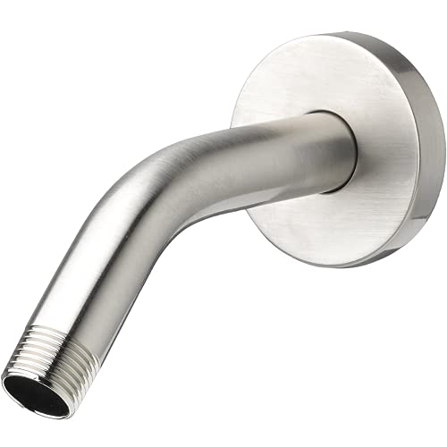 6 inch long Shower Arm and Flange Stainless Steel Finish