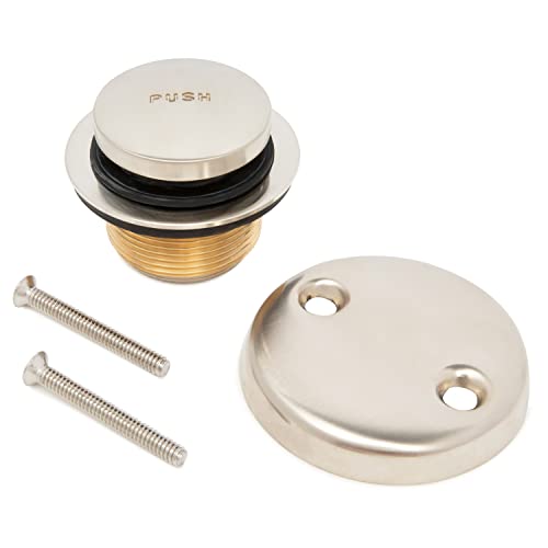 Tip Toe Tub Drain Assembly Kit Brass Conversion With Overflow Faceplate