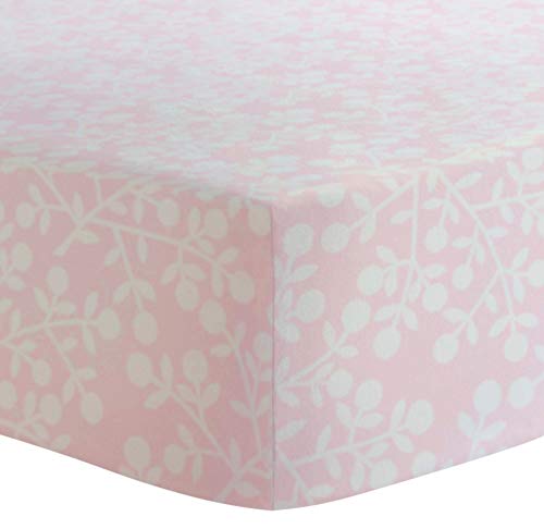 Kushies Changing Pad Cover for 1" pad, 100% Breathable Cotton, Made in Canada, Pink Berries