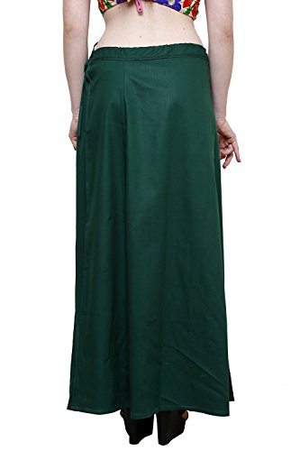 CRAFTSTRIBE Women Solid  Skirt Saree Petticoat Innerwear Dark Green