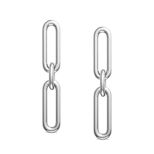 Lecalla Sterling Silver Jewelry Italian Earrings for Women Teen 25mm