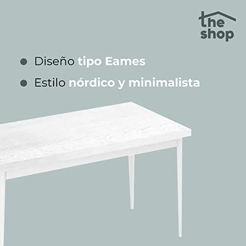 Dining Table Inhabits the Shop Conical Metallic Support 155 X 80 X 75 Cm White