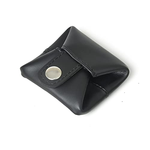Leather Coin Pouch Change Holder Mini Pocket Wallet Black
