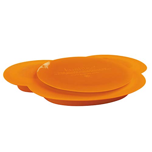 Kushies Siliplate Silicone Suction Plate For Toddlers, Dishwasher, Microwave & Oven Safe, Non Slip Orange Bear (Carrot)