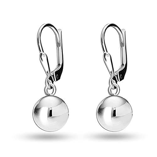 Lecalla Sterling Silver Jewelry Light-weight Dangle Earrings for Women 8mm