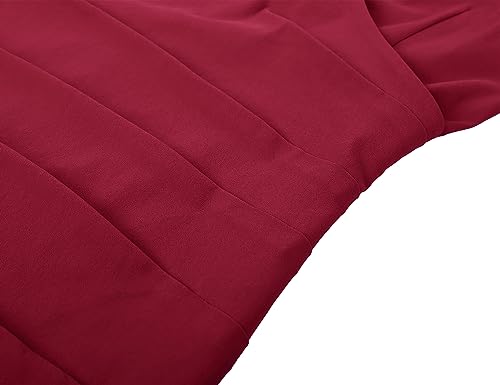 MUXXN Work Dresses for Women Length Bodycon Cocktail Dress Burgundy Small