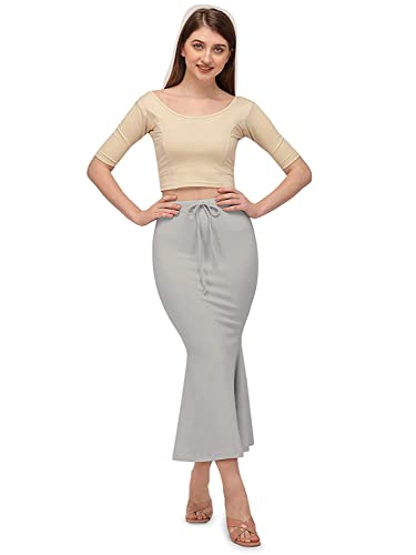 Craftstribe Fishcut Saree Shapewear Petticoat for Women Thigh Slimmer Gray