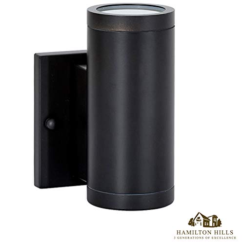Hamilton Hills 6" Up or Downward Black Mini Outdoor Cylinder LED Wall Light Exterior Outside Lighting