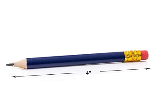 Pencil Buddies Short Triangle Golf Pencils with Erasers, 72 Pack, Small Grip for Preschool, School and Kindergarten Students, Kid’s Writing and Drawing School Supplies, 2 Sharpeners