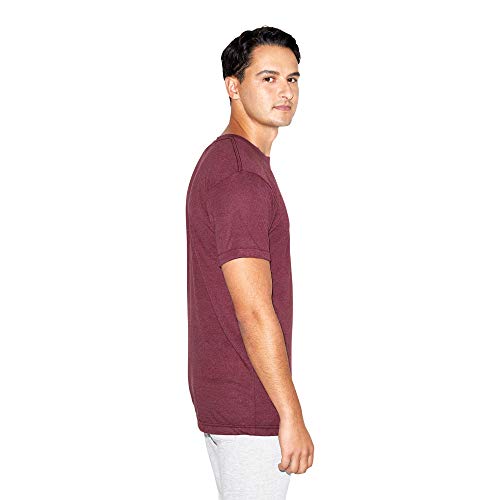 American Apparel Unisex Tri-Blend Crewneck Track Short Sleeve T-Shirt USA Collection Tri-Cranberry Small