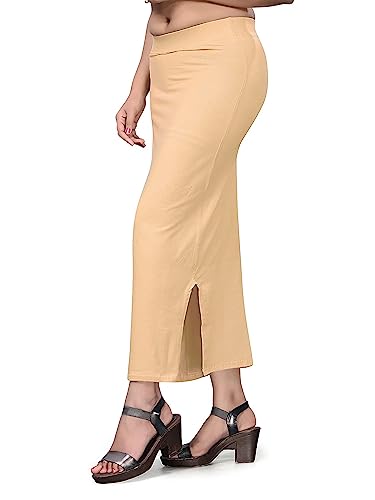 Ethnic Asia Saree Shapewear Petticoat for Women Thigh Slimmer Beige