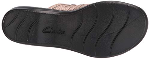 Clarks Women's Leisa Faye Flat Sandal, Rose Gold Leather, 6