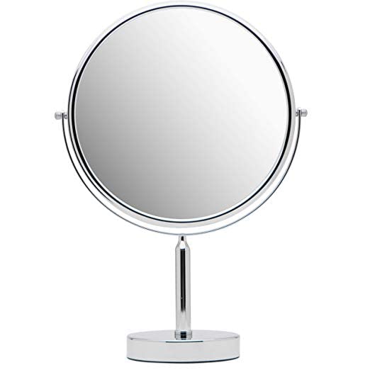 XXLarge Oversized 3X Weak Magnifying Mirror with Stand for Desk, Table, Retail Store Countertop, and Makeup Vanity - Double Sided 3X/1X Magnification - 17" Tall and 11" Wide