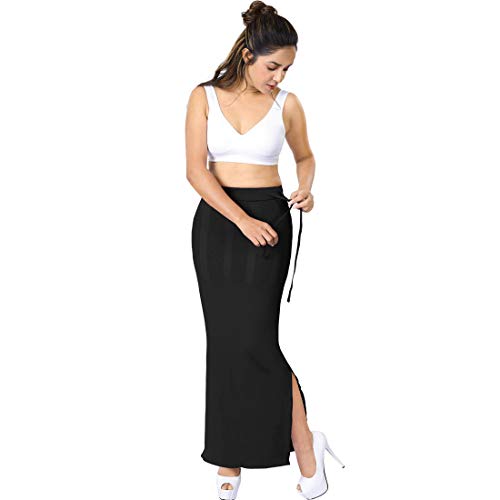 Dermawear Women's Blended Fabric Saree Shapewear Black Small