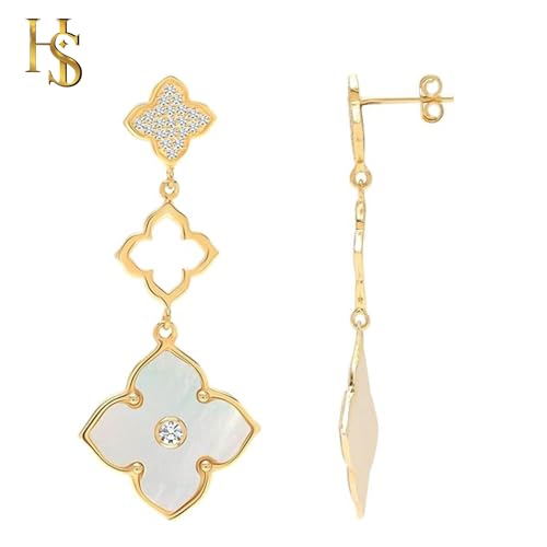 Highspark Clover Earrings for Women Hypoallergenic Lovely Gift White