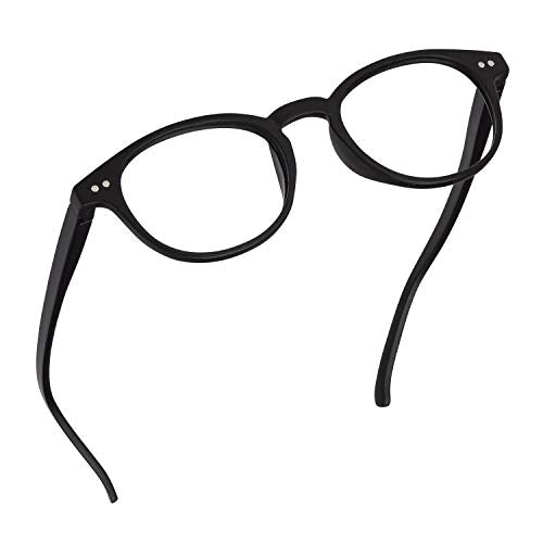 Readerest Round Blue Light Blocking Reading Glasses (Black, Zero Magnification) Computer Glasses, fashionable for men and women, Anti Glare, Anti Eyestrain, UV protection
