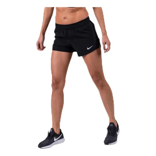 NIKE Women 10K Running Shorts Black Black Black Wolf Grey XSmall