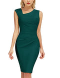 MUXXN Women's 1950s Style Pencil Dress Dark Green Medium