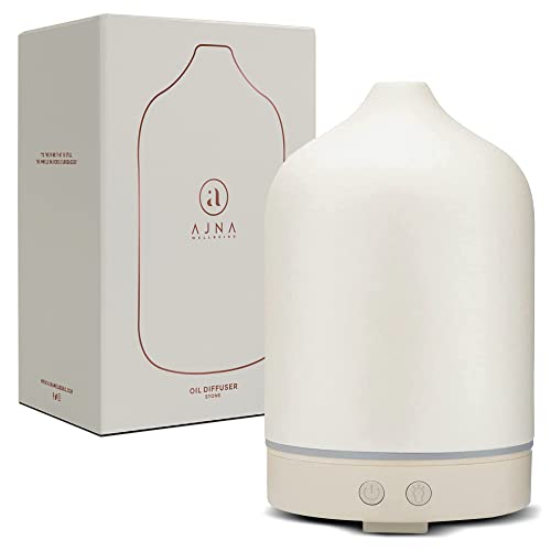 Ajna Ceramic Essential Oil Diffuser - Elegant Aromatherapy Diffuser Ceramic Stone for Home and Office - 3 in One Diffuse, Humidify and Ionize - Easy to Use 100ml